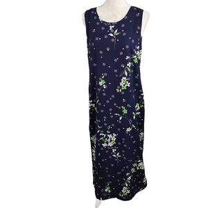 DRAPERS AND DAMONS WOMENS SLEEVELESS MAXI DRESS FLORAL DESIGN SIZE 8